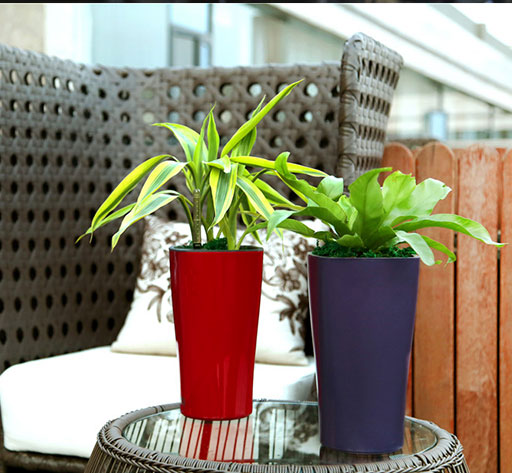 Home goods square self watering plastic flower pots for plants