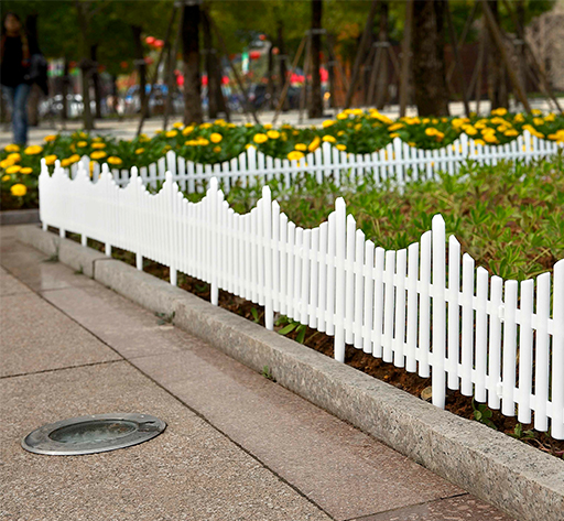 Removable garden border decorative white plastic fence