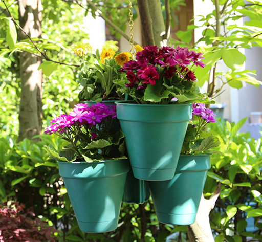 Outdoor garden plastic hanging stackable planter