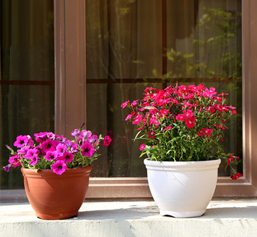 Home Garden Outdoor Fancy Round Plastic Flower Pots